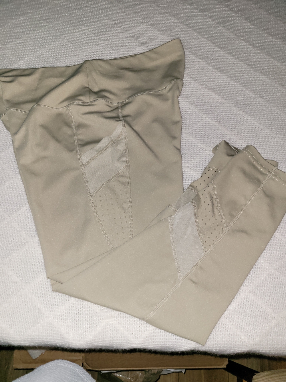 lululemon athletica Light Beige Mesh-Panel Leggings
